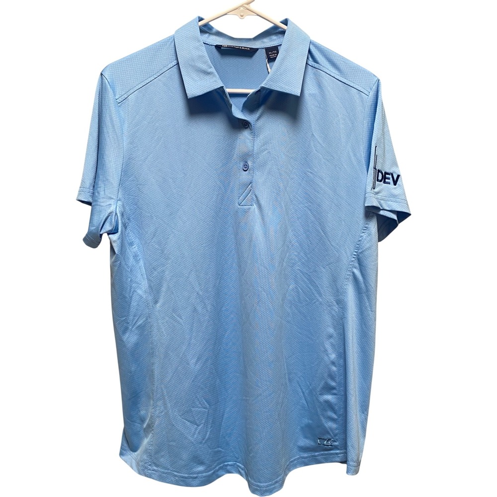 Cutter & Buck Mens CB DryTec 50+ Polo Shirt Light Blue Short Sleeve Size XL NEW